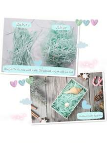 300g 1 pieza de material de relleno de papel picado para empacar regalos, adecuado para decoración de bodas/Halloween/Día del Padre/Día de la Madre/fiestas, tiras de papel crepé/rafia/organizador de empaque fácil, protección, almacenamiento y viaje de verano