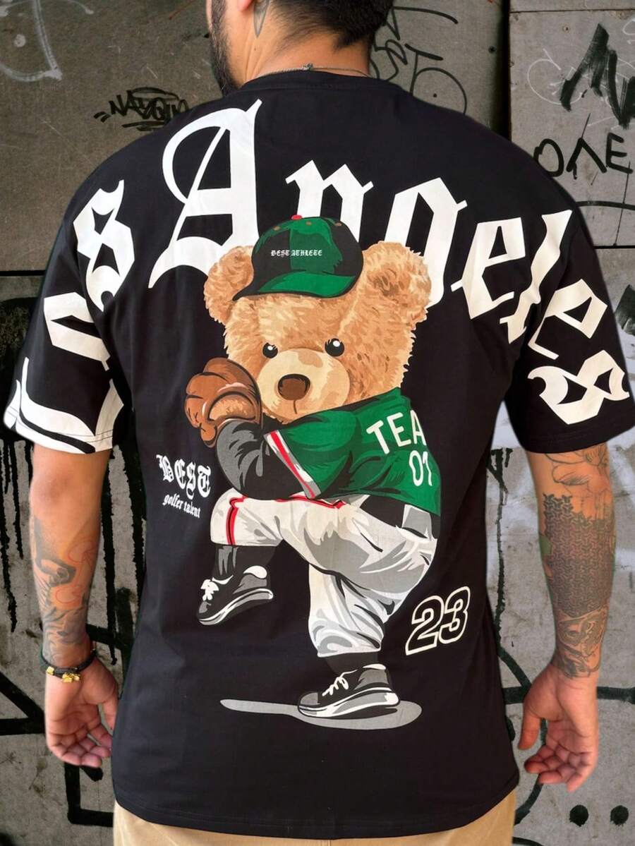 Los Angeles Bear Oversized T-Shirt - 黑色 - 查看 1