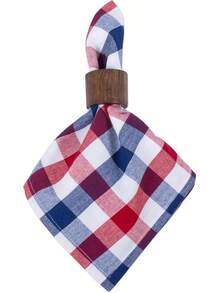 DII% Algodón, Juego de Servilletas Básicas Sobredimensionadas de 20x20, Rojo, Blanco y Azul a Cuadros - Cuadros rojo, blanco y azul - Ver 3