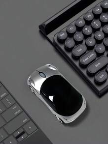 Ratón inalámbrico con forma de carro operado con batería, adecuado para tableta, portátil, oficina, juegos, con receptor USB 2.4G, ratón inalámbrico silencioso - Multicolor - Ver 4