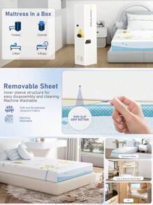 2025 Newest Mattress Children's Mattress,  5-6 Inch Twin And TXL Gel Memory Foam Medium Mattress Breathable Cooling Edge Support Multi-Size Twin Full King Outdoor Student Removable Co
