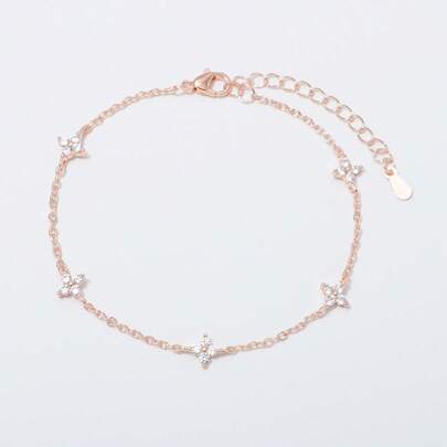 1 chiếc vòng tay thép không gỉ thời trang đính kim cương dành cho phụ nữ, thích hợp để đeo hàng ngày