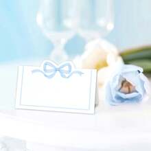 10/20/50 thẻ bàn nơ hồng, 2"X3.5", thẻ tên kiểu lều nơ dễ thương, thẻ nhãn chỉ định chỗ ngồi trống, vật dụng trang trí bàn tiệc sinh nhật - Nhiều màu - Xem 4