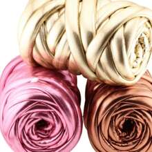 500克1件金属质感纱线，钩针编织纱线，用于钩编包，手提包，篮子，地毯，手工DIY编织包，手工编织线篮子，毛毯，地毯，巨型纱线，发光闪亮颜色仿金属皮革纱线