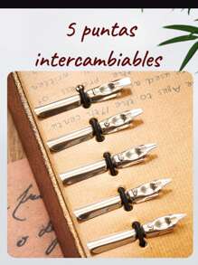 7-Piece Gift Set, Fountain Pen, Ink Bottle, Interchangeable Nibs - Burgundy - View 3