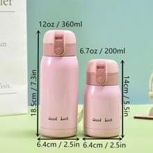 1 件创意迷你可爱不锈钢双层隔热玻璃杯，带背带和独特弹跳设计水瓶，适合返校使用