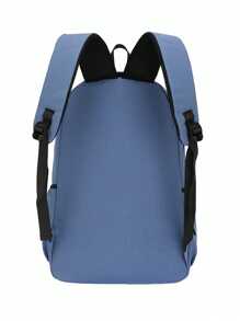 1pc Multi-Color Large Capacity Water Resistant Nylon Backpack, Durable Outdoor Casual Unisex Backpack With Letter Design - Multicolor - View 3