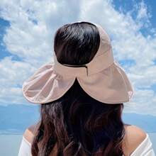 1PC Women's Hat Korean Version Outdoor Travel Sun Hat Foldable Uv Protection Sunscreen Fashionable Hat Bow