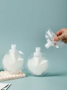 5pcs Portable Transparent Travel Cosmetic Containers, Liquid/Lotion Refillable Containers Home Bathroom Decor Summer - White - View 5