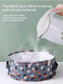 1 件便携式可折叠洗脸盆，隔热防漏储物袋，适用于洗脸、洗衣、旅行