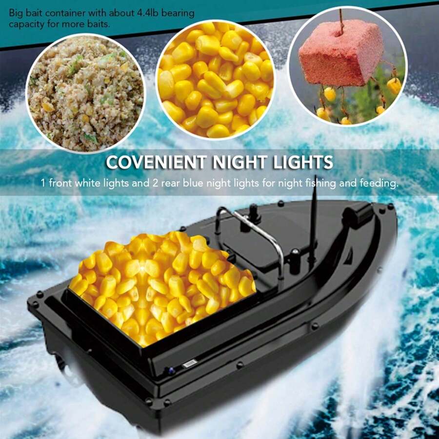 Wireless Remote - Controlled Fishing Bait Boat: 4.4 - Lb Bearing Capacity With 300 - M Remote Range - Multicolor - View 1
