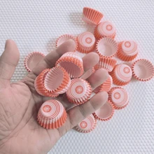 Cápsulas de papel para cupcakes, pequeñas tazas de papel para hornear, forros de tazas de papel para pasteles pequeños, moldes para hornear, tazas de papel desechables para pasteles - Rojo - Ver 7