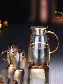 1 Pc Multicolor Cold Water Pot, High Borosilicate Glass Kettle, Home High Capacity Tea Set With Teacups - Multicolor - View 4