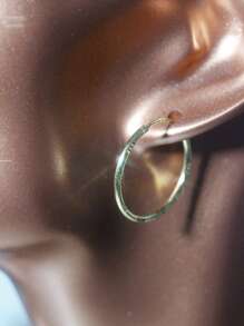 Elegant & Luxurious Circular Hoop Earrings, Suitable For Wedding, Anniversary, Birthday, Valentine's Day Gift, 925 Sterling Silver Gold-Tone