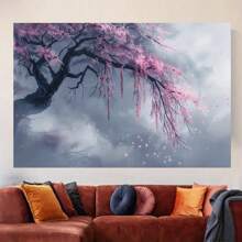 Framed Elegant Japanese Cherry Blossom Canvas Art Poster - En Frame, Perfect For Living Room, Bedroom, Kitchen & Office Decor, Ideal Gift