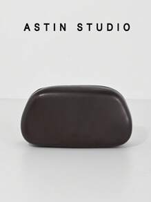 Women's Premium Metallic Leather Clutch Purse. Luxurious Fashion Metal Decor Evening Dress Bag For Party, Ball, Wedding, Special Occasions. Comes With Chain Strap. - Red - View 3