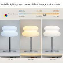 1 件简约 LED 台灯，汉堡夜灯，3 种色温，可调光，触摸控制，USB 供电，适用于客厅、卧室、家庭办公室装饰，无需电池 - 均碼 - 查看 10