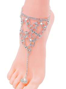 女士时尚夏季脚链奢华珠宝礼品（无盒） - 銀色 - 查看 5