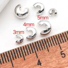 30pcs 18K Gold Plated Crimp Bead Covers Metal Half Round Open Copper Brass Crimp Beads Knot Covers Caps For Jewelry Making Findings 3/4/5mm - Buckle - View 16