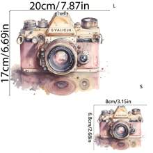 1 件/2 件/3 件精美花卉相机烫印贴纸，可水洗热转印贴纸，适用于 DIY 服装、T 恤、口罩、牛仔裤和背包，混合颜色，纸张，一次性