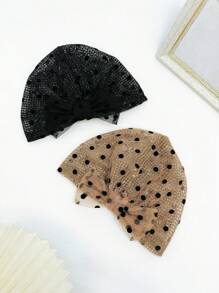 1pc Women's Lightweight Breathable Bowknot Head Scarf, New Mesh Polka Dot Headband, Casual Versatile, Quality Cover For Gray Hair, Suitable For Daily Use, Spring And Summer - MZ508 - View 8