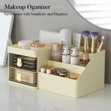 Makeup Organizer, Cosmetic Desk Storage Box With Drawers Skincare Organizers For Dressing Table, Countertop, Bathroom Counter, Vanity Holder For Brushes, Lotions, Lipstick, Perfume - Gul-Klar - Visa 5