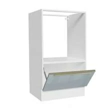 Mueble Para Horno Y Microondas Madesa Lux Sin Encimera Blanco/Gris - Blanco y Gris - Ver 4