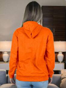 Men's Sweatshirts Plain Flannel Kangaroo Top Cold Hooded - 黃色 - 查看 3