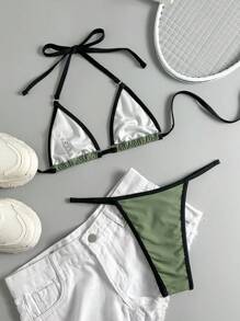 Women's Sexy Green Micro Bikini Set