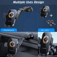 YWOR 1pc YWOR 15W Fast Wireless Car Charger Mount, Auto-Clamping Dashboard & Air Vent Phone Holder, ABS Material, Compatible With Auto Vehicles, Compatible With Iphone, Pixel - Non-Waterproof