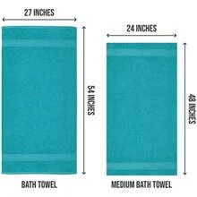 Pack Of 6 Cotton Bath Towels 24x48" Pool Gym Towels Utopia Towels - Turquoise - View 5