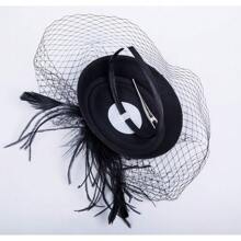 Pillbox Fascinator Hat With Veil For Tea Party Or Cocktail - B-red - View 10