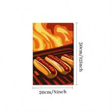 1pc Framed Canvas Wall Art, Hotdog Print Canvas Poster, Ideal Gift For Bedroom Living Room Hallway Dorm Wall Decor
