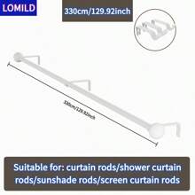 1 Pc Black/White Stainless Steel Spliced Curtain Rod, Window Curtain Rod, Roman Curtain Rod, Suitable For Bathroom, Bedroom, Living Room Home Bathroom Decor Fall Decor Bathroom Accessories Back To School