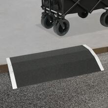 Wheelchair Ramp, Threshold Ramp With Non-Slip Surface, Door Threshold Ramp - Black and Silver - View 2