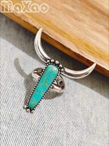 طقم مجوهرات مكون من قلادة وخاتم وأقراط بتصميم غربي عتيق مخصص للنساء، متعدد الألوان لتناسب أي إطلالة