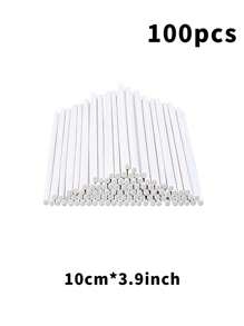 50/100/200 White Lollipop Sticks, 3.93-Inch Paper Stick Straws, Used For Cake Sticks, Cupcake Decorations, Candy Melting, Chocolate, Cookies, Desserts (Diameter 3mm), Wedding Party Gift Packaging - Multicolor - View 13