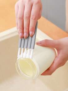 1pc/5pcs/10pcs Multi-Functional Bendable Handle Cup Cleaning Brush, Household Groove Crevice Brush, Grout Cleaning Brush, No Dead Angle Cup Brush - Multicolor - View 5