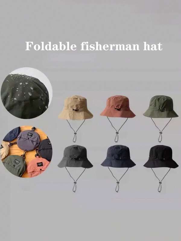 1 st. Opvouwbare, snel drogende zomerhoed voor heren, opvouwbare zonneklephoed voor buitenwandelen en bescherming tegen de zon