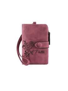 Customized Name & Birth Month Flower Women's Wallet, Multi-Card Slots Ladies Clutch Purse, Personalized Compact Coin Pouch, Gift For Valentine's Day, Mother's Day, Birthday, Back To School, Graduation, Bridesmaid, All-Purpose, Large Capacity, Versatile, Multifunction, Cute, Contracted, Funny, Kawaii, Y2K, Minimalist, Commuting, Business Casual, Basics, Custom, Girlfriend,Essential For Daily Travel - Multicolor - View 7