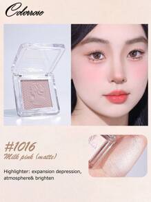 COLORROSE 2.6g Single Color Face Powder Highlighter, Matte Highlighter Palette, Natural Expansion Highlight, Makeup Illuminator, Light, Atmosphere & Brighten Color, Face Depression Expansion, Smooth, Facial Beauty Cosmetic Makeup - CR1016 - View 2