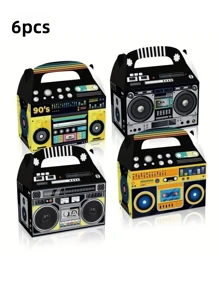 2/6/12 chiếc, Hộp quà hình radio có quai xách, Phụ kiện tiệc theo chủ đề thập niên 50, 60, 70, 80, 90, Túi đựng kẹo bỏng ngô cổ điển, Đồ chơi nhỏ, Hộp đóng gói, Hộp đựng kẹo, Hộp đóng gói sô cô la, Quà tặng tiệc, Đồ trang trí sinh nhật - Nhiều màu - Xem 13