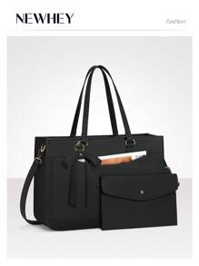 NEWHEY Laptop Bag For Women 15.6 Inch Leather Tote Bag 2pcs Set Professional Work Bag Large Office Computer Bag Teacher Bag - Multicolor - View 13