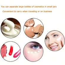 6 个直径 7 厘米塑料储物瓶，带白色盖子，油漆罐，面霜和面膜容器，眼霜和面霜瓶，PET 透明样品瓶，化妆品包装 - 白色 - 查看 9