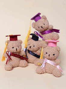 黑色毛绒玩具泰迪熊娃娃迷你毕业熊带毕业帽娃娃 2025 届毕业毛绒熊宽松毕业熊帽和祝贺腰带是毕业礼物、毕业、毛绒玩具、儿童玩具最喜爱的装饰品 - 彩色 - 查看 7