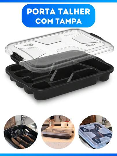 Organizador De Talheres Plastico Cozinha P/garfo Faca Colher