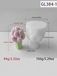 Molde de silicona con forma de flor de tulipán, para hacer velas florales, tartas de cera, decoración de aromaterapia de yeso, manualidades DIY