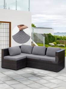 1 件人字形露台沙发座垫套，弹性半包沙发垫保护套，适用于门廊、露台、花园沙发座垫