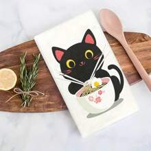 Bộ khăn bếp mùa xuân 1/1/2, thiết kế họa tiết mèo dễ thương, dệt từ 100% sợi polyester, kích thước 16 * 24 inch / 40 * 60 cm, tấm lót bàn bằng polyester có thể giặt bằng máy, chịu nhiệt, chống bẩn, không thấm nước, dễ vệ sinh, dùng để vệ sinh bàn và bát, có thể dùng làm quà tặng, đồ dùng gia dụng hàng ngày, đồ dùng nhà bếp và trang trí nội thất mùa xuân. - Nhiều màu - Xem 6