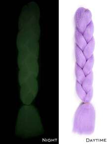 White Pink Blue Green Braiding Hair Jumbo Box Braids Hair Extensions Glow In The Dark Hair Knotless Braiding Hair Luminous Jumbo Braiding Hair Glow In The Dark Hair Extensions For Christmas, New Year, Carnival, Music Festival St Patricks Day(1 Pc 24inch) - Multicolor - View 12